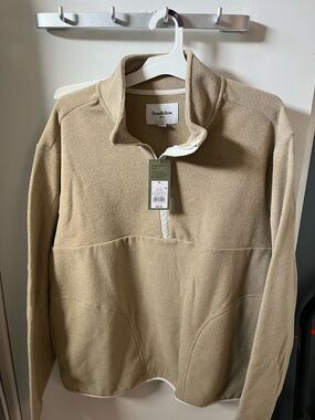 Goodfellow & Co Men’s Tan Half-Zip Fleece Pullover size XL super soft fleece